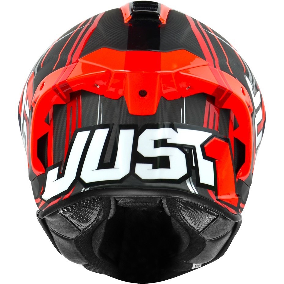 Integral Motorcycle Helmet In Just1 Carbon J-GPR REPLICA TORRES DRUIDI Red Fluo Carbon