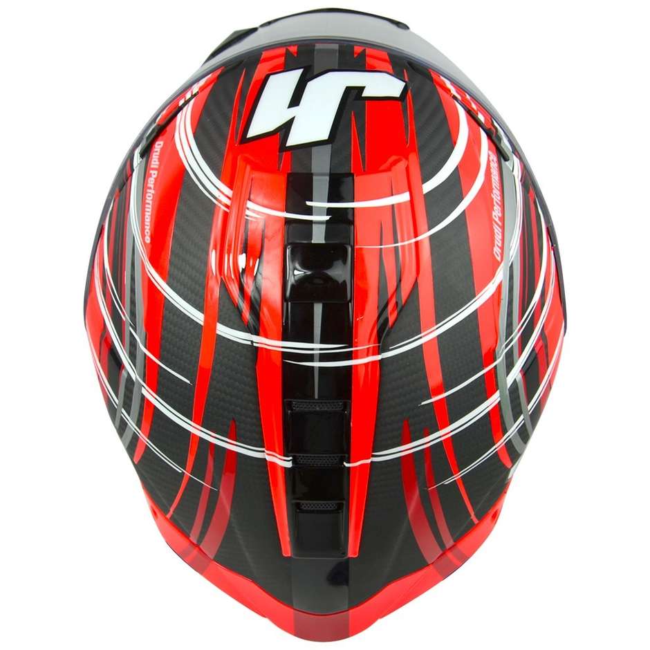 Integral Motorcycle Helmet In Just1 Carbon J-GPR REPLICA TORRES DRUIDI Red Fluo Carbon
