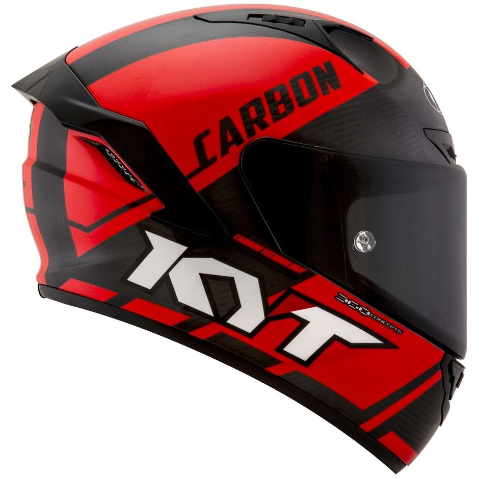 Integral Motorcycle Helmet in KYT NX RACE CARBON RACE-D Red Fluo Fiber