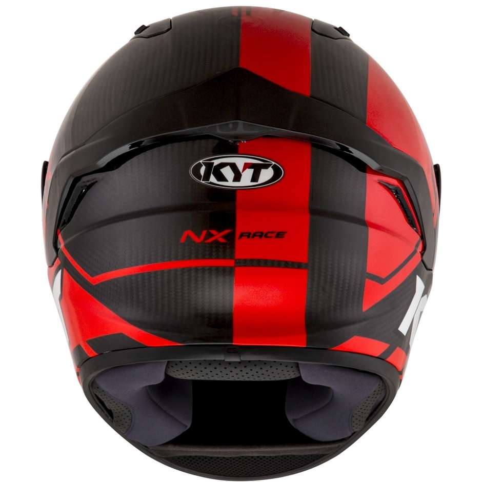 Integral Motorcycle Helmet in KYT NX RACE CARBON RACE-D Red Fluo Fiber
