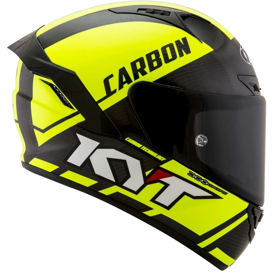 Integral Motorcycle Helmet in KYT NX RACE CARBON RACE-D Yellow Fluo Fiber