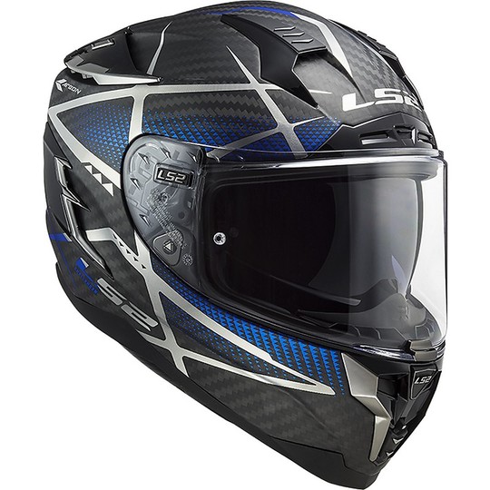 Integral Motorcycle Helmet in LS2 Carbon FF327 CHALLENGER CT2 KONIC Matt Blue