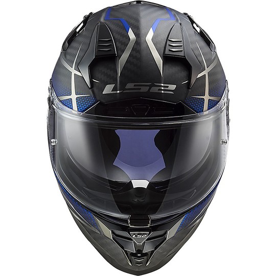 Integral Motorcycle Helmet in LS2 Carbon FF327 CHALLENGER CT2 KONIC Matt Blue