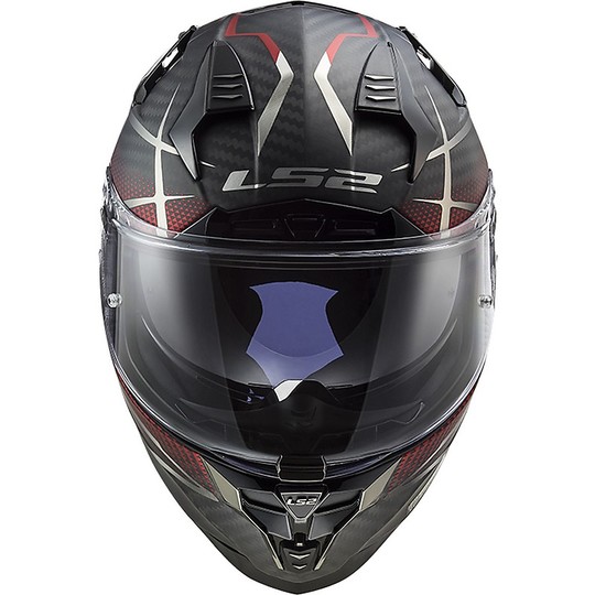 Integral Motorcycle Helmet in LS2 Carbon FF327 CHALLENGER CT2 KONIC Matt Red