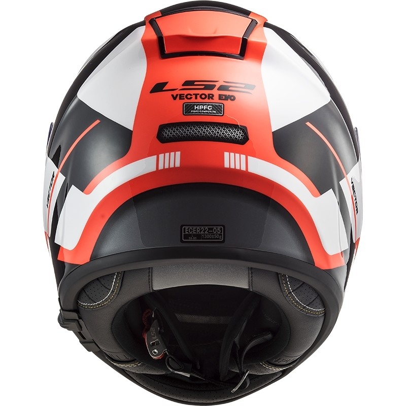 Integral Motorcycle Helmet In Ls2 Fiber FF397 VECTOR Evo Automat White Orange Fluo