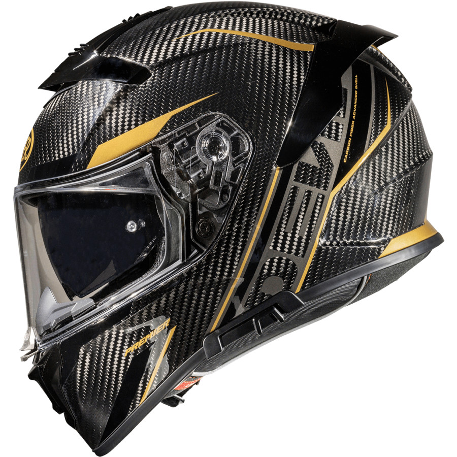Integral Motorcycle Helmet in Premier Carbon DEVIL CARBON ST19 Gold