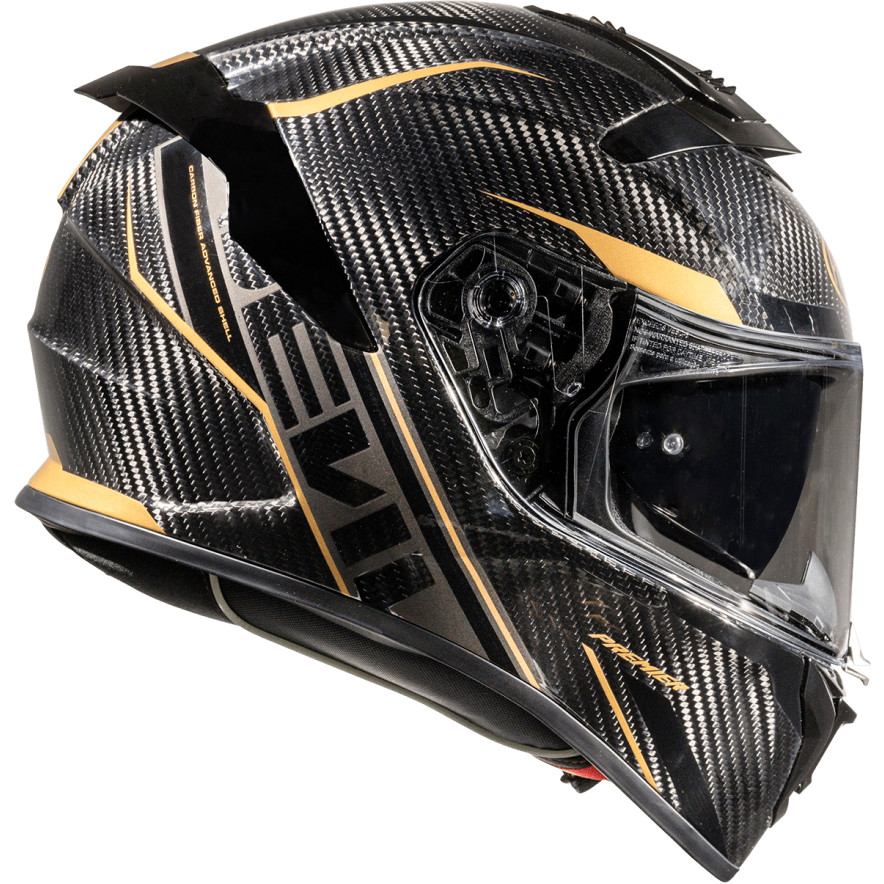 Integral Motorcycle Helmet in Premier Carbon DEVIL CARBON ST19 Gold