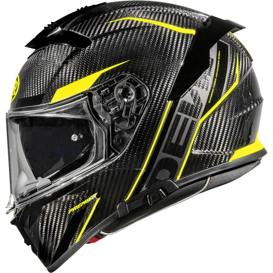 Integral Motorcycle Helmet in Premier Carbon DEVIL CARBON STY Yellow Fluo