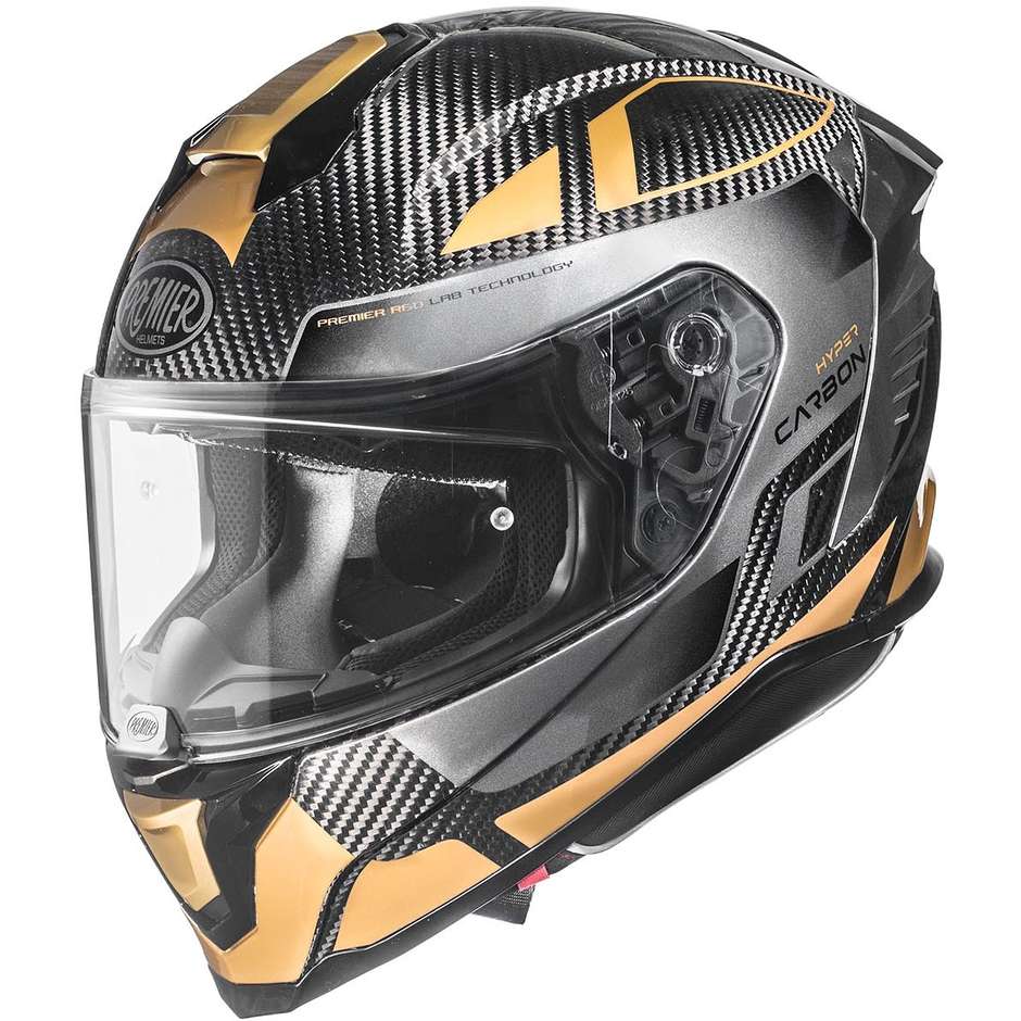 Integral Motorcycle Helmet in Premier Carbon HYPER CARBON TK19 Gold