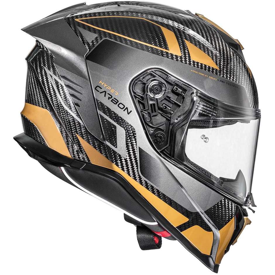 Integral Motorcycle Helmet in Premier Carbon HYPER CARBON TK19 Gold