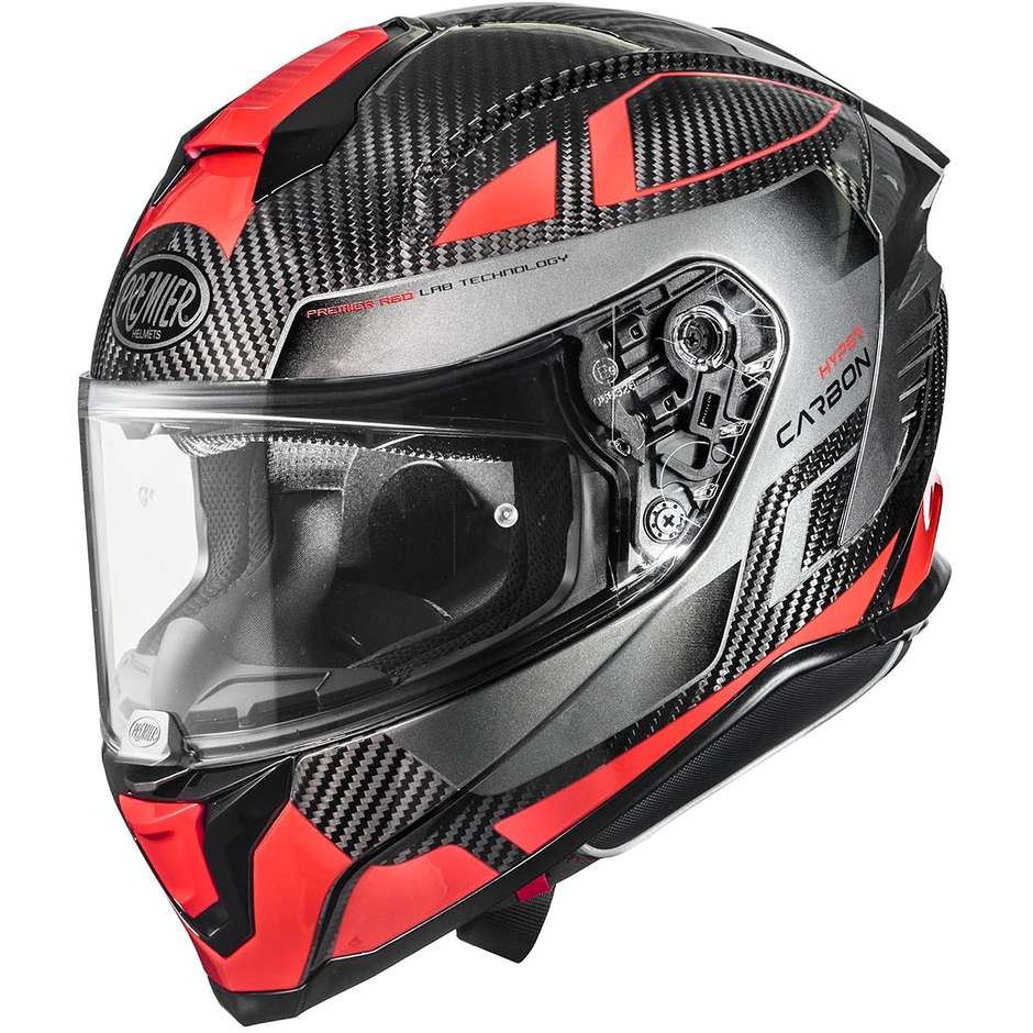 Integral Motorcycle Helmet in Premier Carbon HYPER CARBON TK2 Black Red