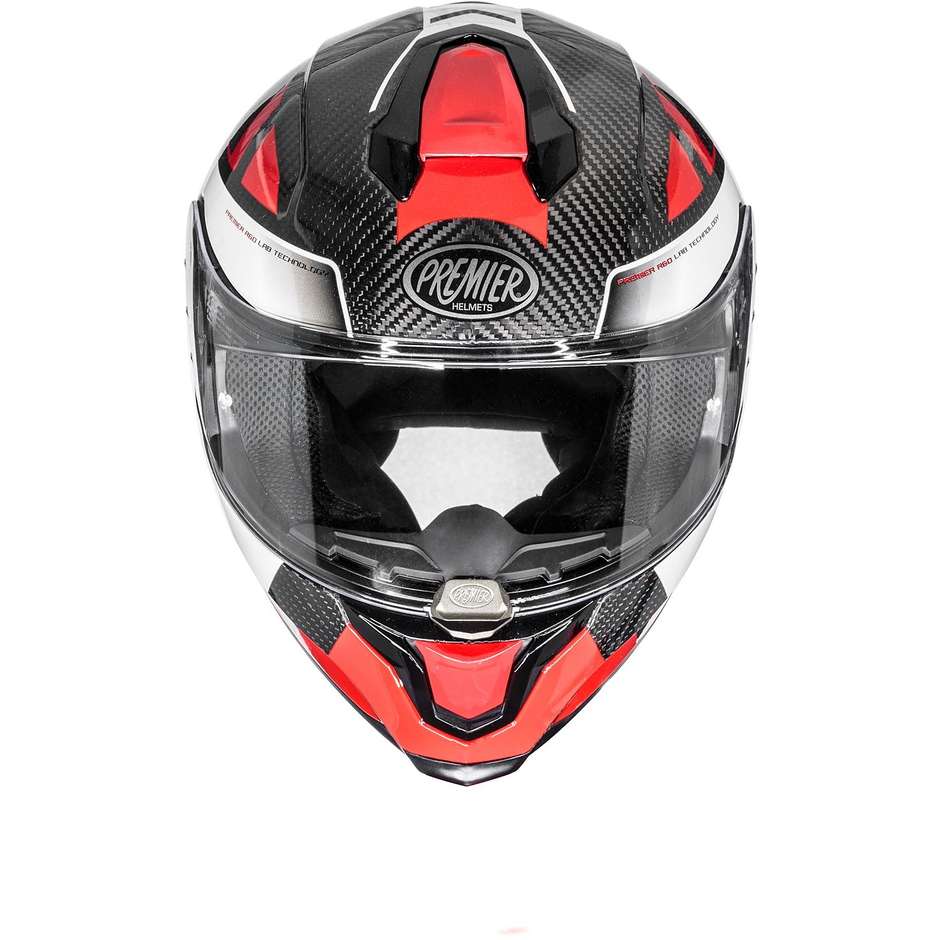 Integral Motorcycle Helmet in Premier Carbon HYPER CARBON TK92 White Red