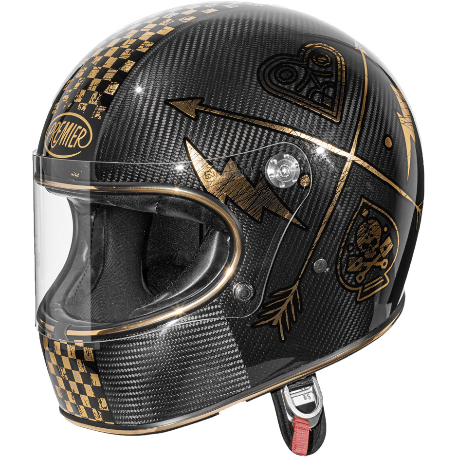Integral Motorcycle Helmet in Premier Carbon TROPHY CARBON NX GOLD CHROMED