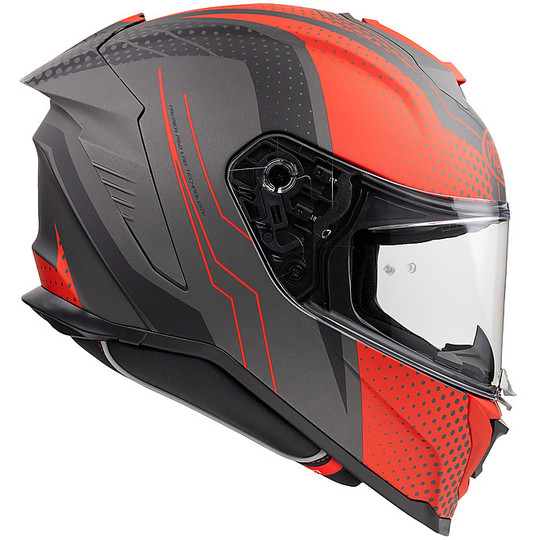 Integral Motorcycle Helmet In Premier Fiber HYPER BP92 BM Gray Red Matt
