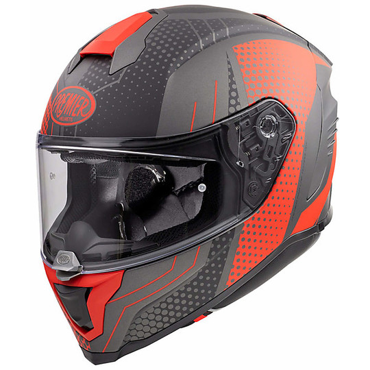 Integral Motorcycle Helmet In Premier Fiber HYPER BP92 BM Gray Red Matt