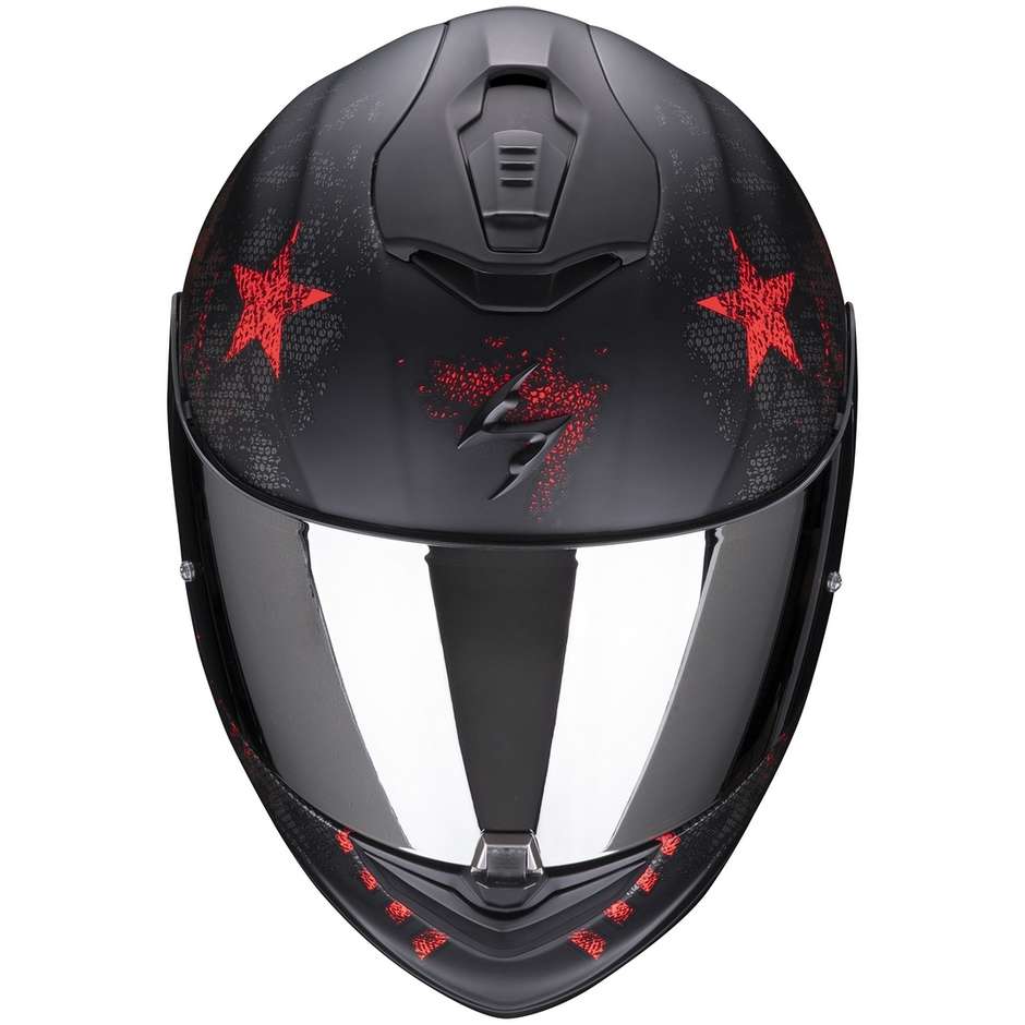 Integral Motorcycle Helmet In Scorpion Fiber EXO-1400 AIR ASIO Matt Black Red
