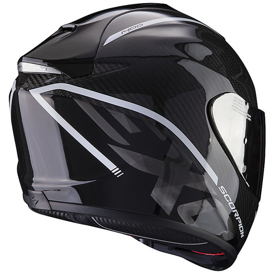 Integral Motorcycle Helmet in Scorpion Fiber EXO 1400 Carbon Air GRAND White