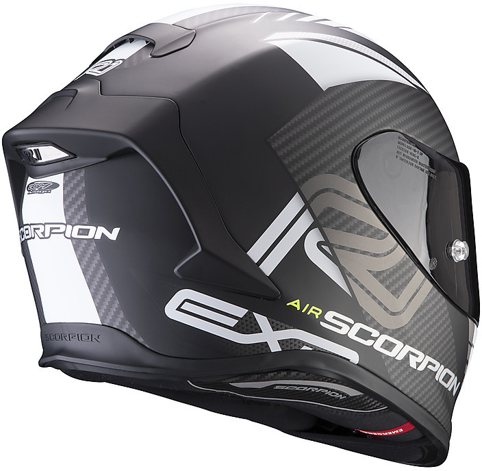Integral Motorcycle Helmet in Scorpion Fiber EXO R1 AIR HALLEY Black Matt  White For Sale Online 