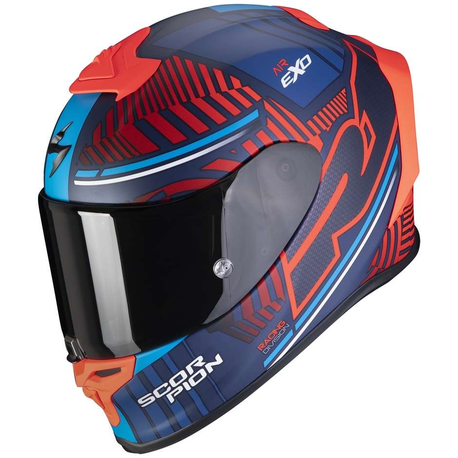 Integral Motorcycle Helmet In Scorpion Fiber EXO-R1 AIR VICTORY Matt Blue Red