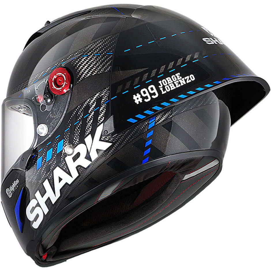 Integral Motorcycle Helmet in Shark Fiber RACE-R PRO GP LORENZO WINTER TEST 99 Carbon Anthracite Blue