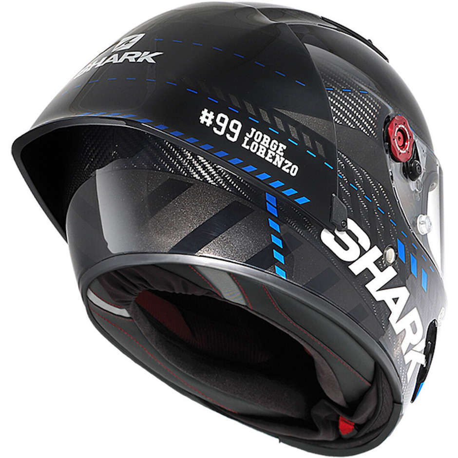 Integral Motorcycle Helmet in Shark Fiber RACE-R PRO GP LORENZO WINTER TEST 99 Carbon Anthracite Blue