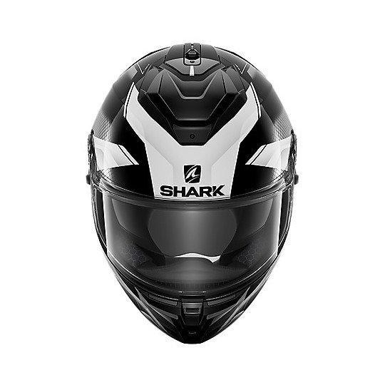 Integral Motorcycle Helmet in Shark Fiber SPARTAN GT Elgen Black Glossy White