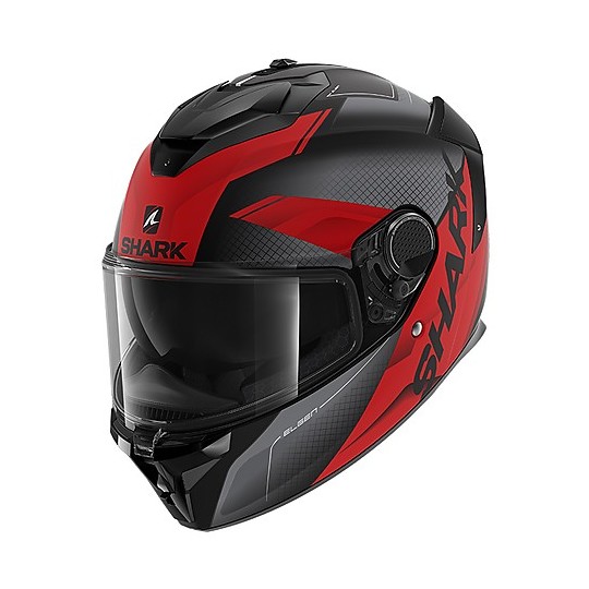 Integral Motorcycle Helmet in Shark Fiber SPARTAN GT Elgen Mat Black Matt Red