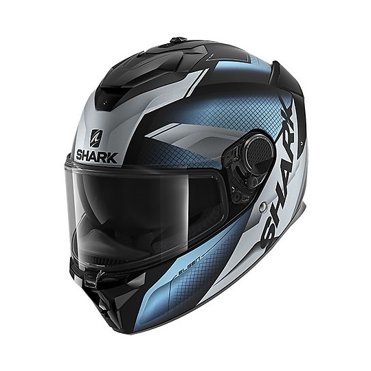 Integral Motorcycle Helmet in Shark Fiber SPARTAN GT Elgen Mat Black Matt Silver