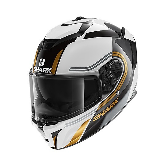 Integral Motorcycle Helmet in Shark Fiber SPARTAN GT Tracker White Gold