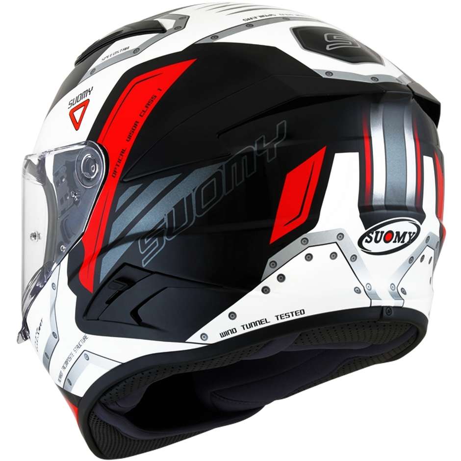 Integral Motorcycle Helmet in Suomy Fiber SPEEDSTAR AIRPLANE White Red