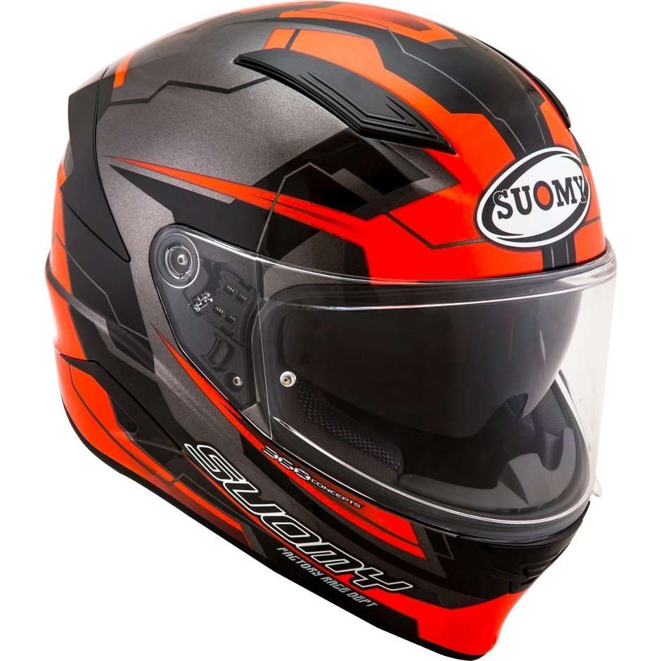 Integral Motorcycle Helmet in Suomy Fiber SPEEDSTAR CAMSHAFY Orange Gray