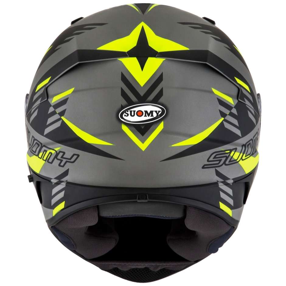 Integral Motorcycle Helmet in Suomy Fiber SPEEDSTAR FLOW Matt Gray Yellow