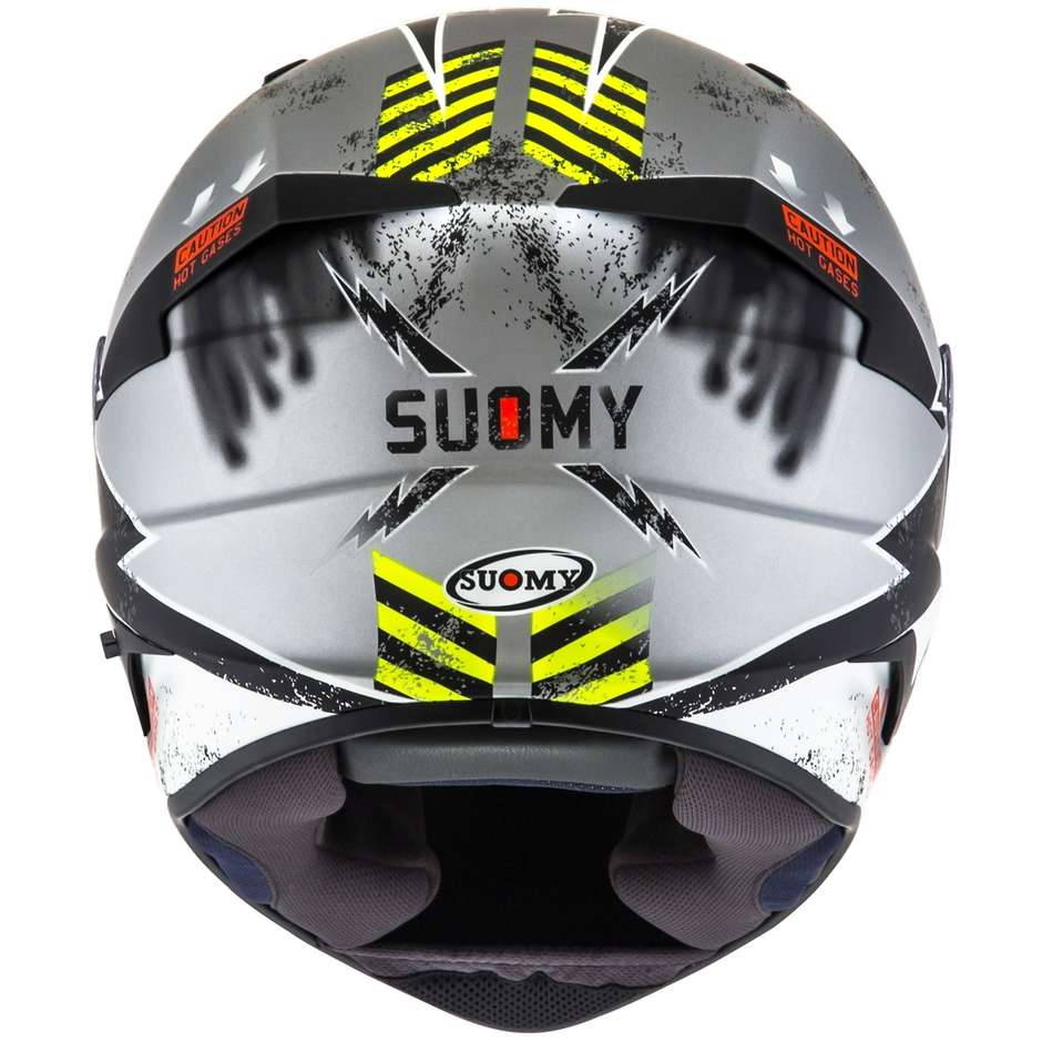 Integral Motorcycle Helmet in Suomy Fiber SPEEDSTAR PROPELLER Silver Matt Black
