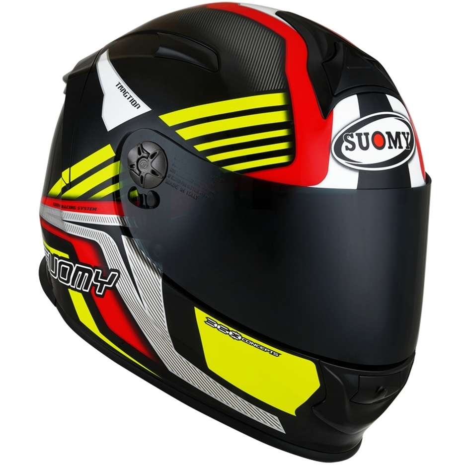 Integral Motorcycle Helmet in Suomy Fiber SR-SPORT ATTRACTION Red Yellow