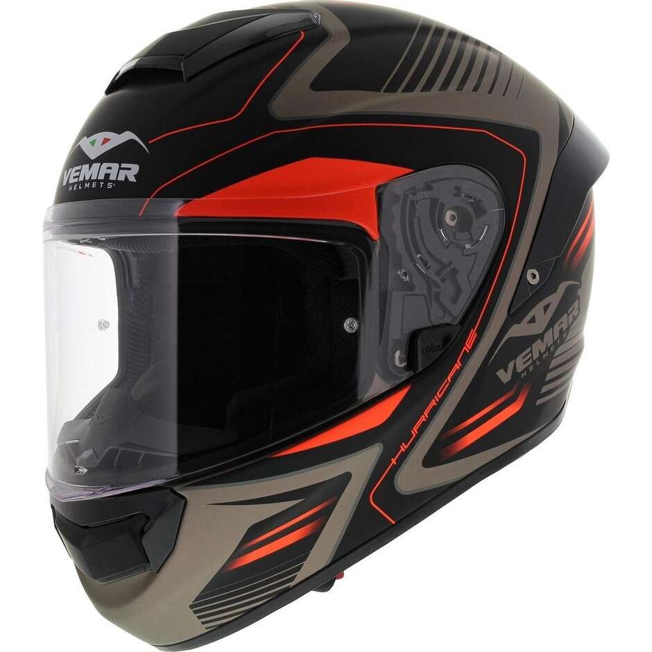 Integral Motorcycle Helmet in Vemar Hurricane Racing Fiber H038 Laser Orange bronze