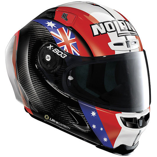 Integral Motorcycle Helmet in X-Lite Carbon X-803 RS Ultra Carbon REPLICA 020 C. Stoner Together