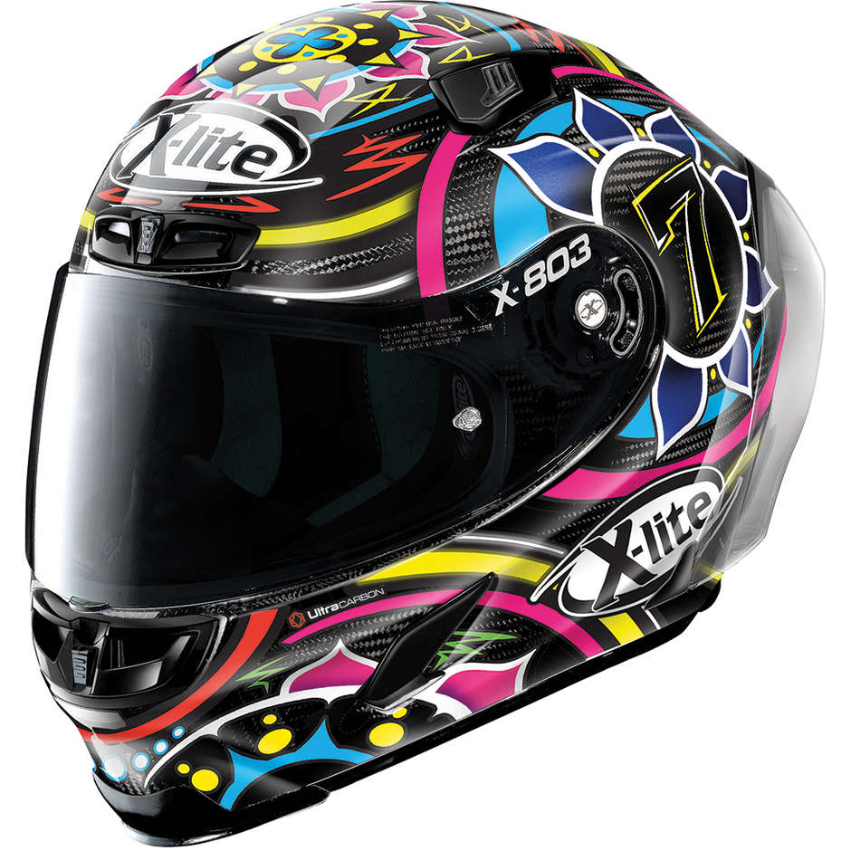 Integral Motorcycle Helmet in X-Lite Carbon X-803 RS Ultra Carbon REPLICA 023 C. Davies Polished