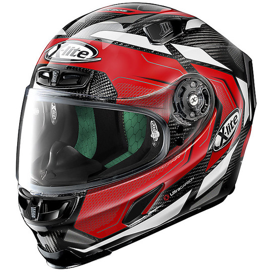 Integral Motorcycle Helmet in X-Lite Carbon X-803 Ultra Carbon CAESAR 061 Red