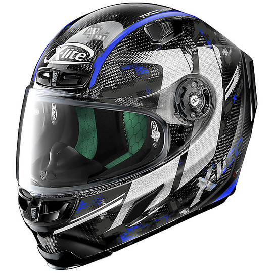 Integral Motorcycle Helmet in X-Lite Carbon X-803 Ultra Carbon PROVOCATOR 057 Polished Blue