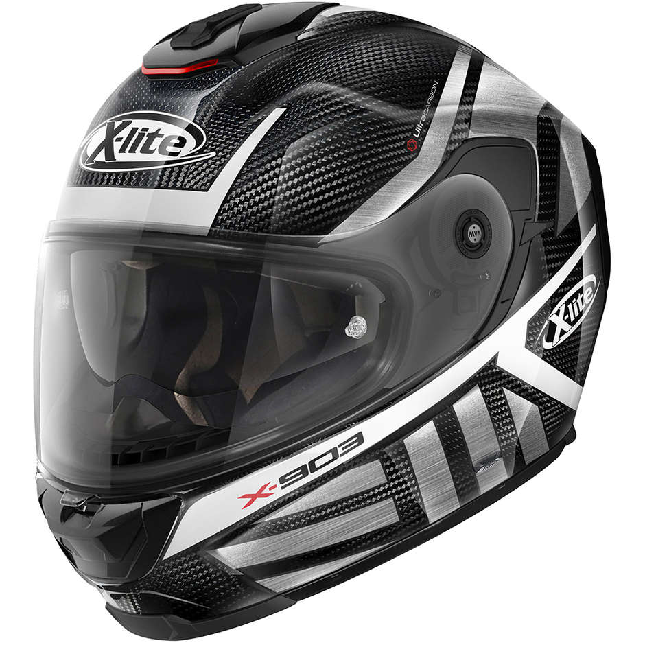 Integral Motorcycle Helmet in X-Lite Carbon X-903 Ultra Carbon CHEYENNE N-Com 047 White