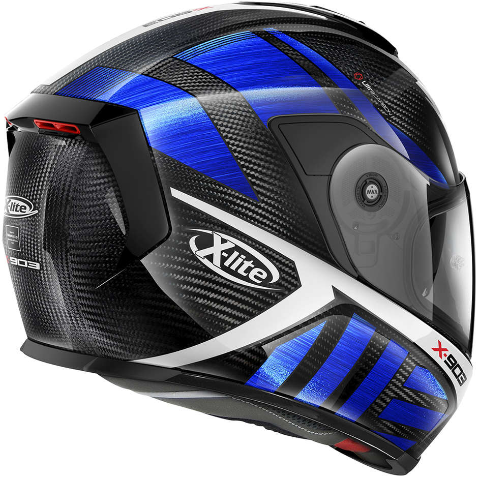 Integral Motorcycle Helmet in X-Lite Carbon X-903 Ultra Carbon CHEYENNE N-Com 049 Blue