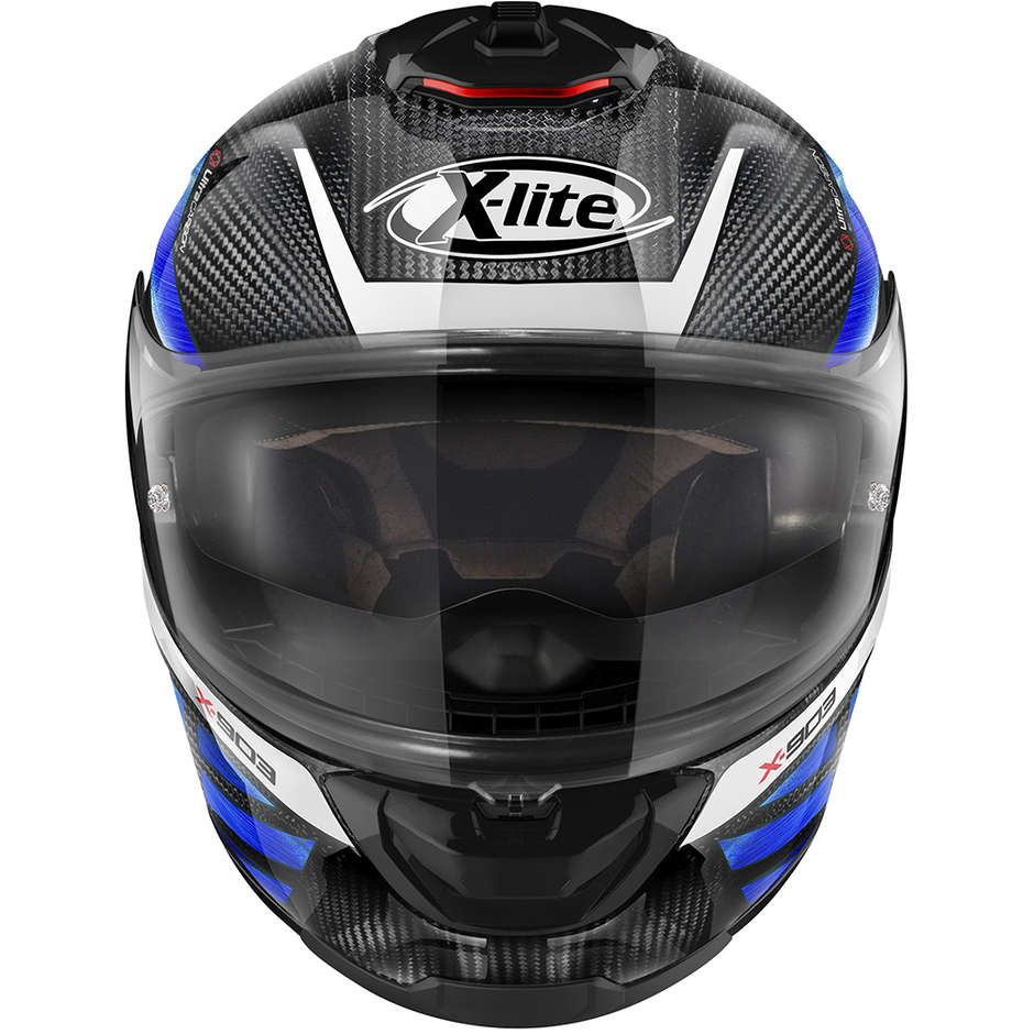 Integral Motorcycle Helmet in X-Lite Carbon X-903 Ultra Carbon CHEYENNE N-Com 049 Blue