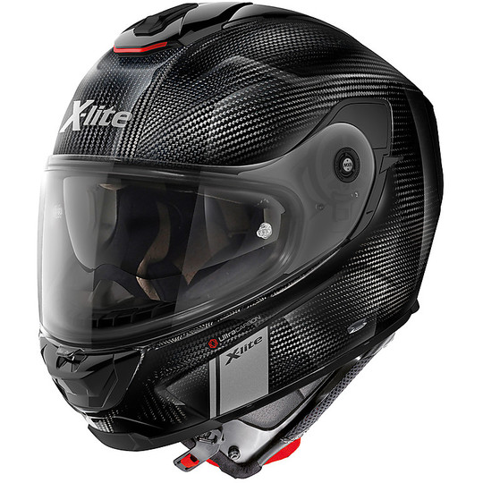 Integral Motorcycle Helmet in X-Lite Carbon X-903 Ultra Carbon EVOCATOR N-Com 033 Polished White