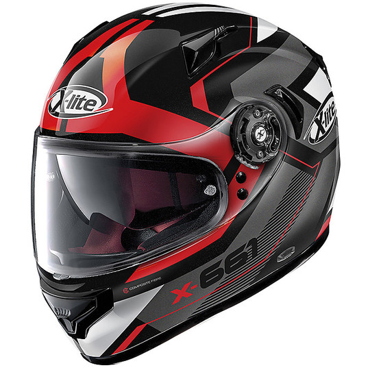 Integral Motorcycle Helmet in X-Lite Fiber X-661 Motivator N-com 046 Glossy Black