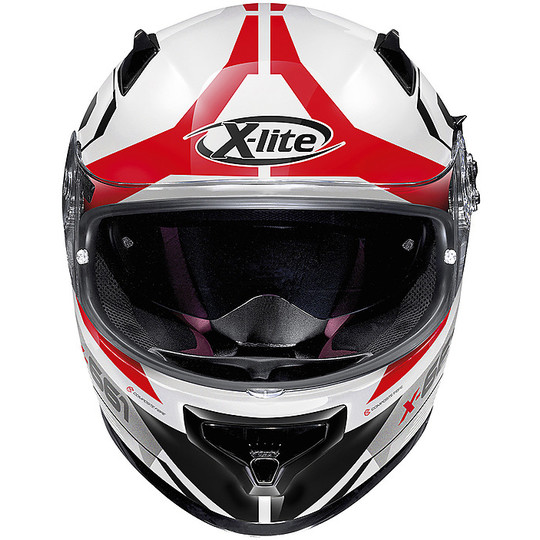 Integral Motorcycle Helmet in X-Lite Fiber X-661 Motivator N-com 048 Glossy White