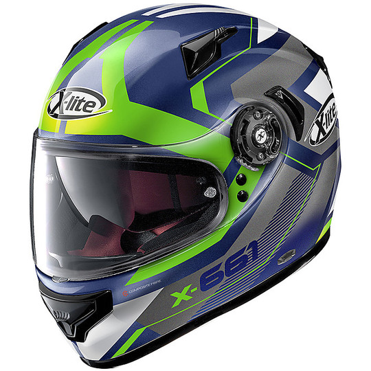 Integral Motorcycle Helmet in X-Lite Fiber X-661 Motivator N-com 049 Imperator Blue