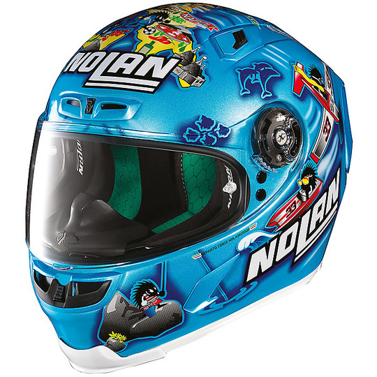 Integral Motorcycle Helmet in X-Lite Fiber X-803 Replica 022 M. Melandri Italy Blue Pearl