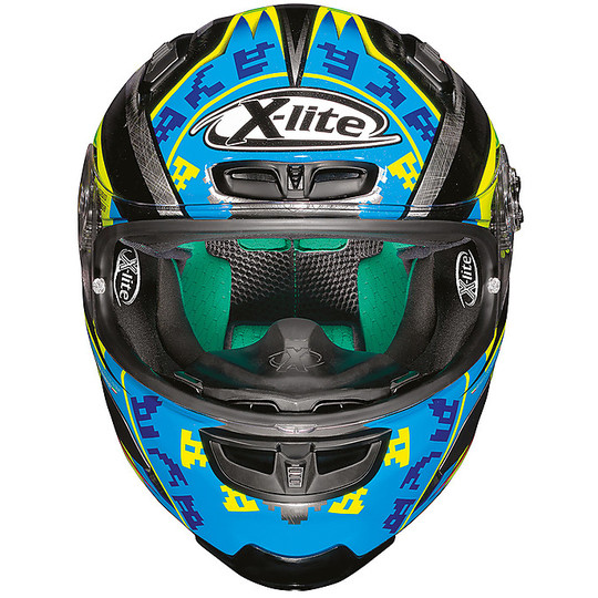 Integral Motorcycle Helmet in X-Lite Fiber X-803 Replica 025 L. Camier Scratched Chromed