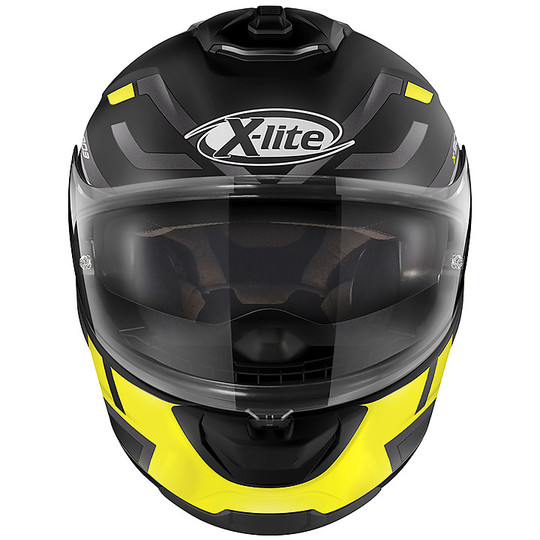 Integral Motorcycle Helmet in X-Lite Fiber X-903 IMPETUS N-Com 030 Black Matt Yellow