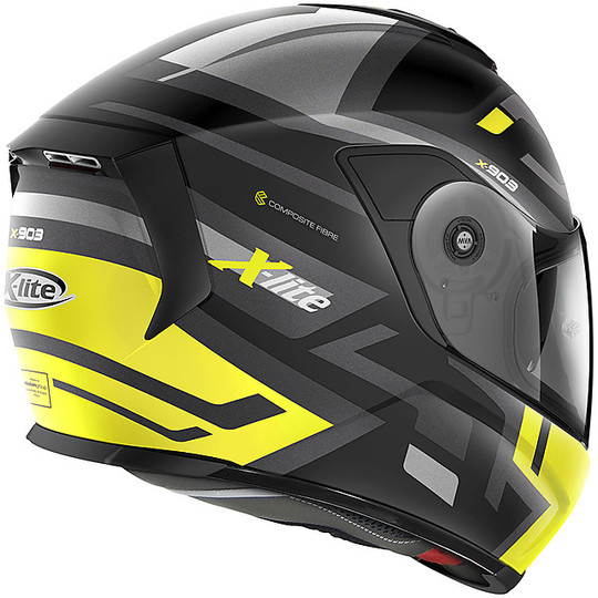 Integral Motorcycle Helmet in X-Lite Fiber X-903 IMPETUS N-Com 030 Black Matt Yellow